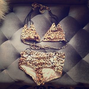Leapord high waisted bikini